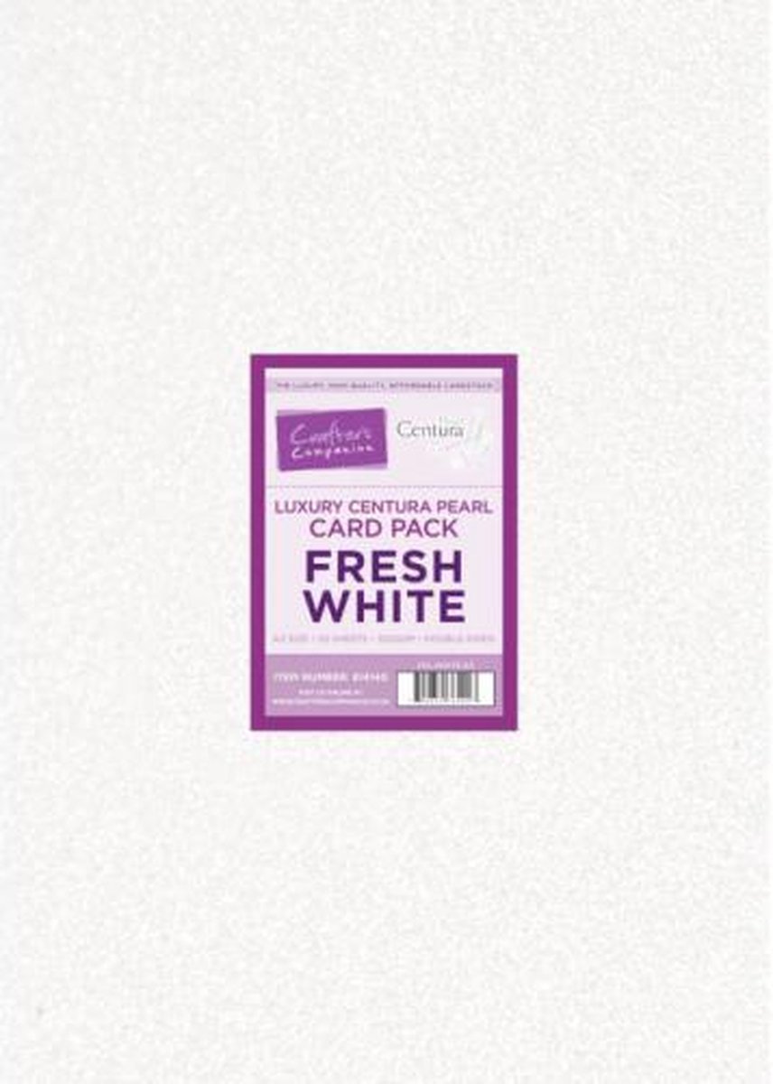 Crafters Companion Luxury Centura Pearl Card Pack Fresh White A3